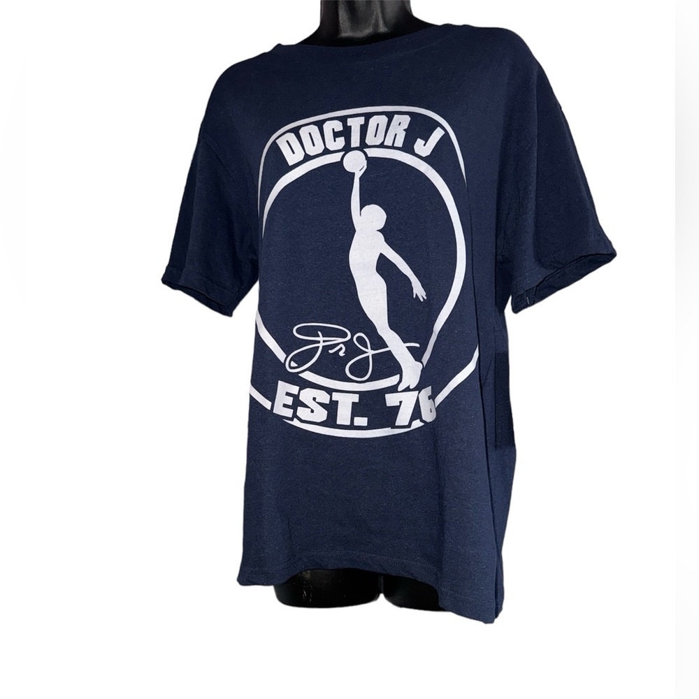 Blue/White Doctor J Est. ‘76  Tee - Size M